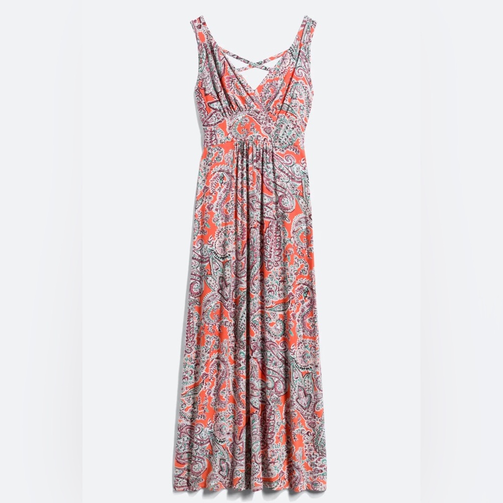 NWT Loveappella Coral Paisley Maxi Dress